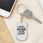 By His Wounds Keychain Stainless Steel or 18k Gold Dog Tag Keyring-Express Your Love Gifts