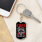 Cafe Fuel Injected Engine Biker Keychain Stainless Steel or 18k Gold Dog Tag Keyring-Express Your Love Gifts
