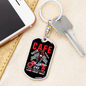 Cafe Fuel Injected Engine Biker Keychain Stainless Steel or 18k Gold Dog Tag Keyring-Express Your Love Gifts