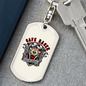 Cafe Racer Biker Keychain Stainless Steel or 18k Gold Dog Tag Keyring-Express Your Love Gifts
