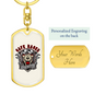 Cafe Racer Biker Keychain Stainless Steel or 18k Gold Dog Tag Keyring-Express Your Love Gifts