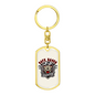 Cafe Racer Biker Keychain Stainless Steel or 18k Gold Dog Tag Keyring-Express Your Love Gifts