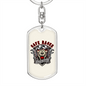 Cafe Racer Biker Keychain Stainless Steel or 18k Gold Dog Tag Keyring-Express Your Love Gifts