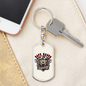 Cafe Racer Biker Keychain Stainless Steel or 18k Gold Dog Tag Keyring-Express Your Love Gifts