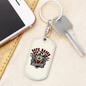 Cafe Racer Biker Keychain Stainless Steel or 18k Gold Dog Tag Keyring-Express Your Love Gifts