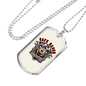 Cafe Racer Biker Necklace Stainless Steel or 18k Gold Dog Tag 24"-Express Your Love Gifts