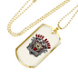 Cafe Racer Biker Necklace Stainless Steel or 18k Gold Dog Tag 24"-Express Your Love Gifts