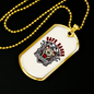 Cafe Racer Biker Necklace Stainless Steel or 18k Gold Dog Tag 24"-Express Your Love Gifts