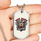 Cafe Racer Biker Necklace Stainless Steel or 18k Gold Dog Tag 24"-Express Your Love Gifts