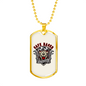 Cafe Racer Biker Necklace Stainless Steel or 18k Gold Dog Tag 24"-Express Your Love Gifts