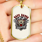 Cafe Racer Biker Necklace Stainless Steel or 18k Gold Dog Tag 24"-Express Your Love Gifts