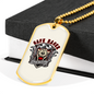 Cafe Racer Biker Necklace Stainless Steel or 18k Gold Dog Tag 24"-Express Your Love Gifts