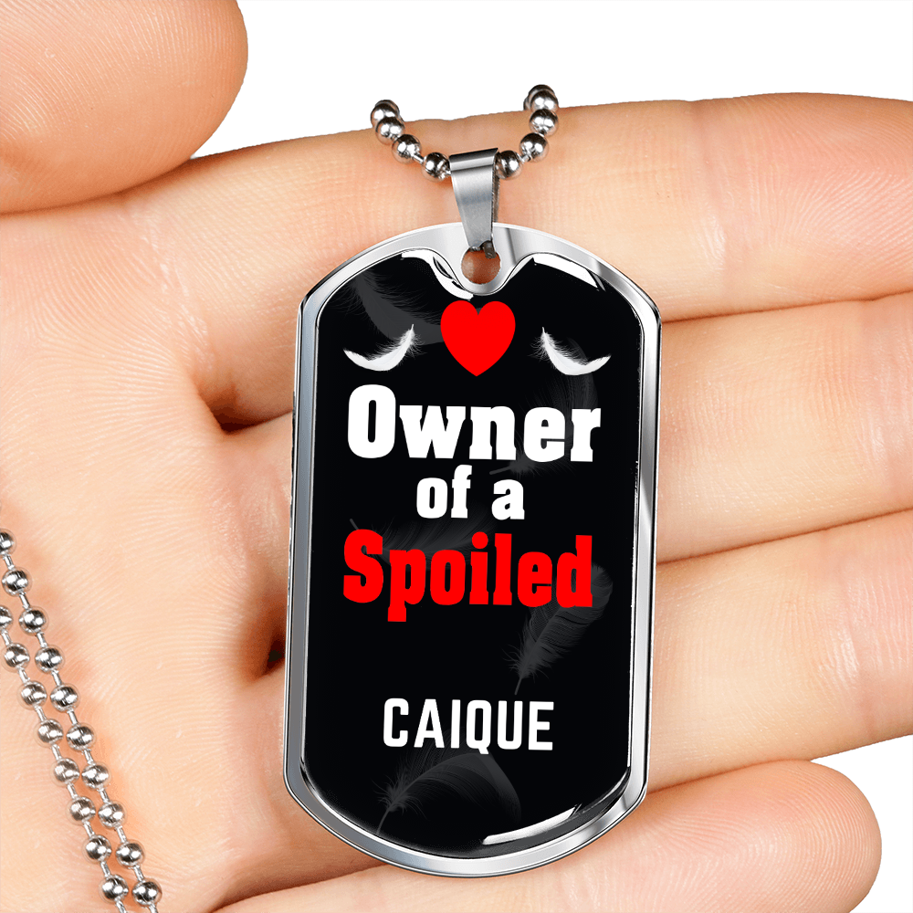 Caique Bird Necklace Stainless Steel or 18k Gold Dog Tag 24" Chain-Express Your Love Gifts