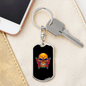 Calavera Mexican Day of the Dead Mexican Sugar Skull Keychain Stainless Steel or 18k Gold Dog Tag Keyring-Express Your Love Gifts