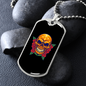 Calavera Mexican Day of the Dead Sugar Skull Necklace Stainless Steel or 18k Gold Dog Tag 24-Express Your Love Gifts