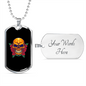Calavera Mexican Day of the Dead Sugar Skull Necklace Stainless Steel or 18k Gold Dog Tag 24-Express Your Love Gifts