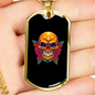 Calavera Mexican Day of the Dead Sugar Skull Necklace Stainless Steel or 18k Gold Dog Tag 24-Express Your Love Gifts