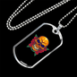 Calavera Mexican Day of the Dead Sugar Skull Necklace Stainless Steel or 18k Gold Dog Tag 24-Express Your Love Gifts