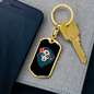 Calavera Mexican Pin-up Sugar Skull Keychain Stainless Steel or 18k Gold Dog Tag Keyring-Express Your Love Gifts
