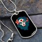 Calavera Mexican Pin-up Sugar Skull Necklace Stainless Steel or 18k Gold Dog Tag 24" Chain-Express Your Love Gifts