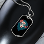 Calavera Mexican Pin-up Sugar Skull Necklace Stainless Steel or 18k Gold Dog Tag 24" Chain-Express Your Love Gifts