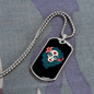 Calavera Mexican Pin-up Sugar Skull Necklace Stainless Steel or 18k Gold Dog Tag 24" Chain-Express Your Love Gifts