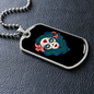Calavera Mexican Pin-up Sugar Skull Necklace Stainless Steel or 18k Gold Dog Tag 24" Chain-Express Your Love Gifts