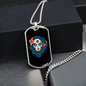 Calavera Mexican Pin-up Sugar Skull Necklace Stainless Steel or 18k Gold Dog Tag 24" Chain-Express Your Love Gifts