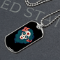 Calavera Mexican Pin-up Sugar Skull Necklace Stainless Steel or 18k Gold Dog Tag 24" Chain-Express Your Love Gifts