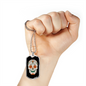 Calavera Mexican Rose Eyes Sugar Skull Necklace Stainless Steel or 18k Gold Dog Tag 24" Chain-Express Your Love Gifts