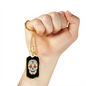 Calavera Mexican Rose Eyes Sugar Skull Necklace Stainless Steel or 18k Gold Dog Tag 24" Chain-Express Your Love Gifts