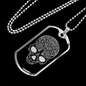 Calavera Mexican Skull 62 Necklace Stainless Steel or 18k Gold Dog Tag 24" Chain-Express Your Love Gifts
