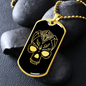 Calavera Mexican Skull 70 Necklace Stainless Steel or 18k Gold Dog Tag 24" Chain-Express Your Love Gifts