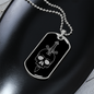 Calavera Mexican Skull 71 Necklace Stainless Steel or 18k Gold Dog Tag 24" Chain-Express Your Love Gifts
