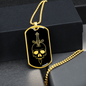 Calavera Mexican Skull 71 Necklace Stainless Steel or 18k Gold Dog Tag 24" Chain-Express Your Love Gifts