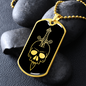 Calavera Mexican Skull 71 Necklace Stainless Steel or 18k Gold Dog Tag 24" Chain-Express Your Love Gifts