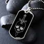 Calavera Mexican Skull 71 Necklace Stainless Steel or 18k Gold Dog Tag 24" Chain-Express Your Love Gifts
