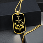 Calavera Mexican Skull 73 Necklace Stainless Steel or 18k Gold Dog Tag 24" Chain-Express Your Love Gifts