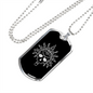 Calavera Mexican Skull 74 Necklace Stainless Steel or 18k Gold Dog Tag 24" Chain-Express Your Love Gifts