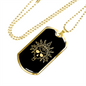 Calavera Mexican Skull 74 Necklace Stainless Steel or 18k Gold Dog Tag 24" Chain-Express Your Love Gifts