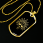 Calavera Mexican Skull 74 Necklace Stainless Steel or 18k Gold Dog Tag 24" Chain-Express Your Love Gifts