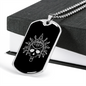 Calavera Mexican Skull 74 Necklace Stainless Steel or 18k Gold Dog Tag 24" Chain-Express Your Love Gifts