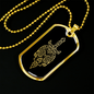 Calavera Mexican Skull 75 Necklace Stainless Steel or 18k Gold Dog Tag 24" Chain-Express Your Love Gifts