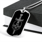 Calavera Mexican Skull 76 Necklace Stainless Steel or 18k Gold Dog Tag 24" Chain-Express Your Love Gifts