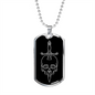 Calavera Mexican Skull 77 Necklace Stainless Steel or 18k Gold Dog Tag 24" Chain-Express Your Love Gifts