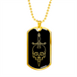 Calavera Mexican Skull 77 Necklace Stainless Steel or 18k Gold Dog Tag 24" Chain-Express Your Love Gifts