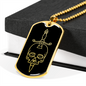 Calavera Mexican Skull 77 Necklace Stainless Steel or 18k Gold Dog Tag 24" Chain-Express Your Love Gifts