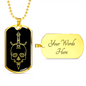 Calavera Mexican Skull 78 Necklace Stainless Steel or 18k Gold Dog Tag 24" Chain-Express Your Love Gifts