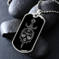 Calavera Mexican Skull 79 Necklace Stainless Steel or 18k Gold Dog Tag 24" Chain-Express Your Love Gifts