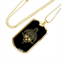 Calavera Mexican Skull 80 Necklace Stainless Steel or 18k Gold Dog Tag 24" Chain-Express Your Love Gifts